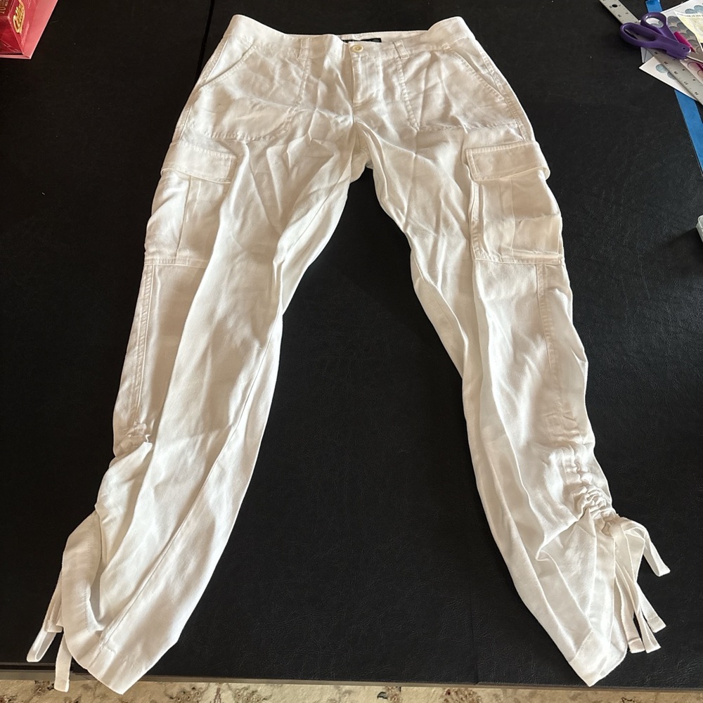 Ralph Lauren White Cargo Pants with Relaxed Fit